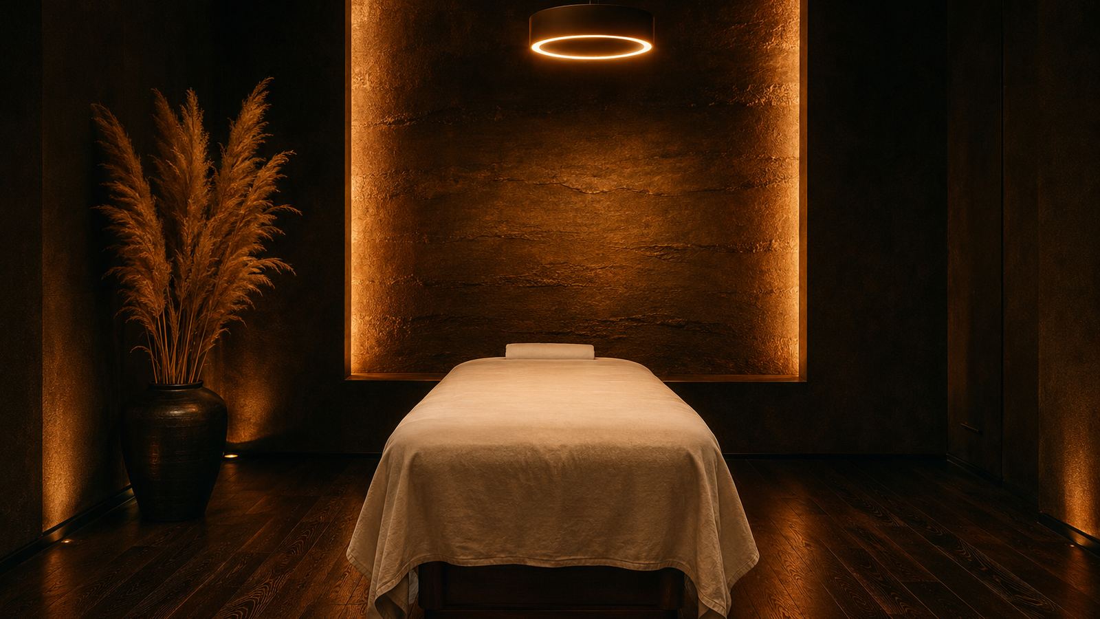 Kuro Clinic IV therapy treatment room in Los Angeles — warm, clinical, still